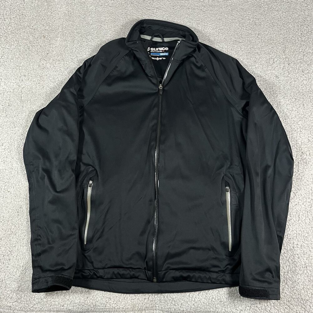 Sunice Jacket Mens M Black Full Zip Windbreaker Tornado Golf Flex Vent